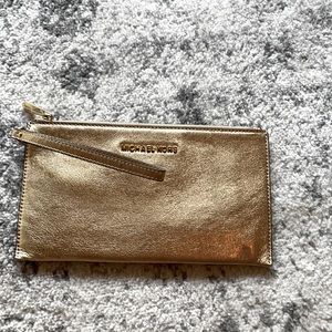 Michael Kors Gold Wristlet clutch